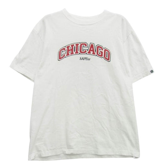 SAPEUR サプール CHICAGO G.O.A.T. シカゴ ゴート 半袖 Tシャツ ホワイト系 L【中古】
