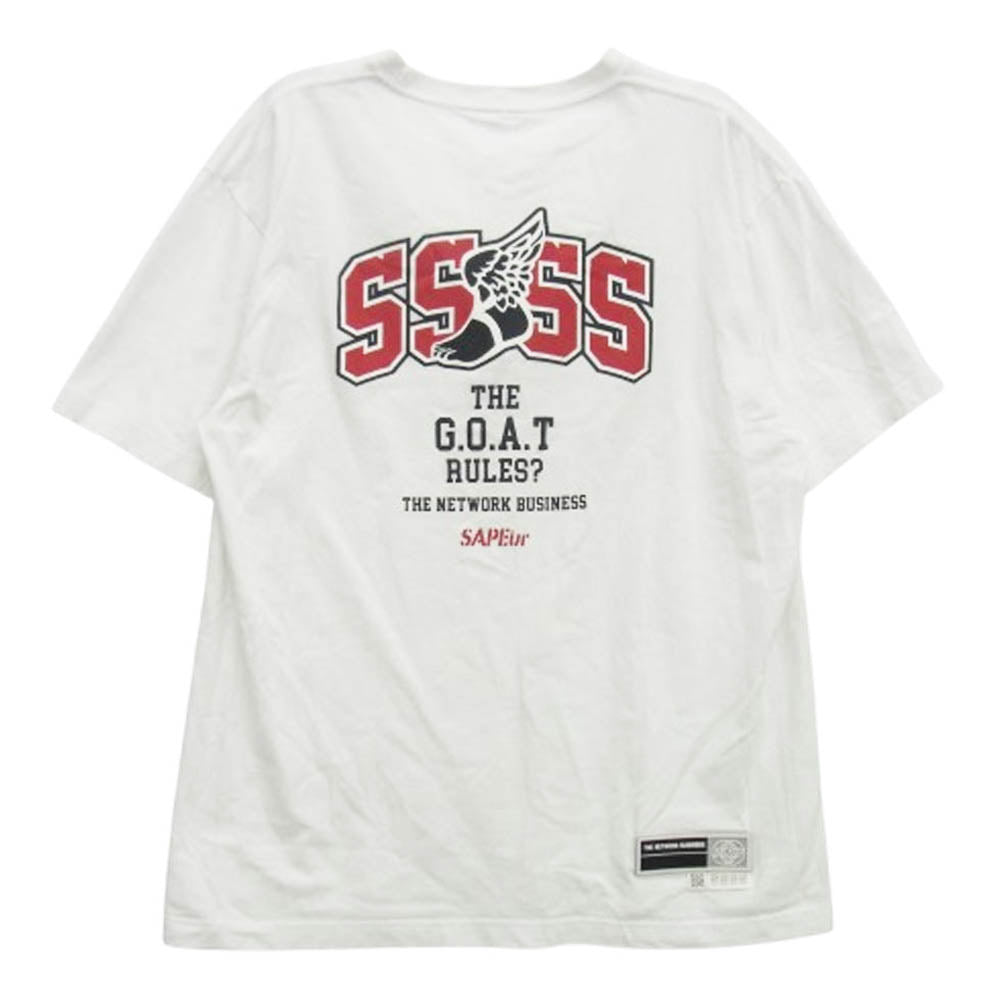 SAPEUR サプール CHICAGO G.O.A.T. シカゴ ゴート 半袖 Tシャツ ホワイト系 L【中古】
