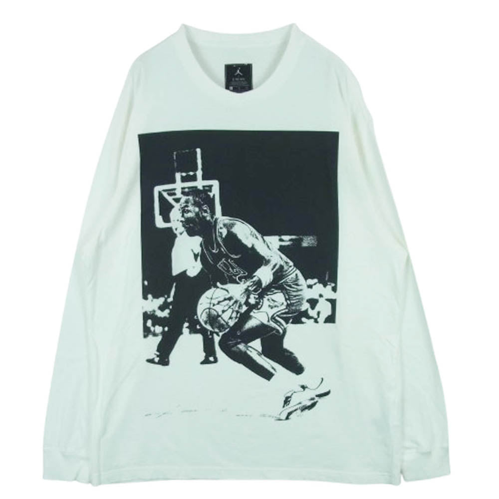 NIKE ナイキ DM2841-133 ×UNION JORDAN BRAND MJ Long Sleeve T-shirt ユニオン ジョーダン ブランド USEDダメージ加工 ロングスリーブ 長袖 Tシャツ オフホワイト系 L【中古】