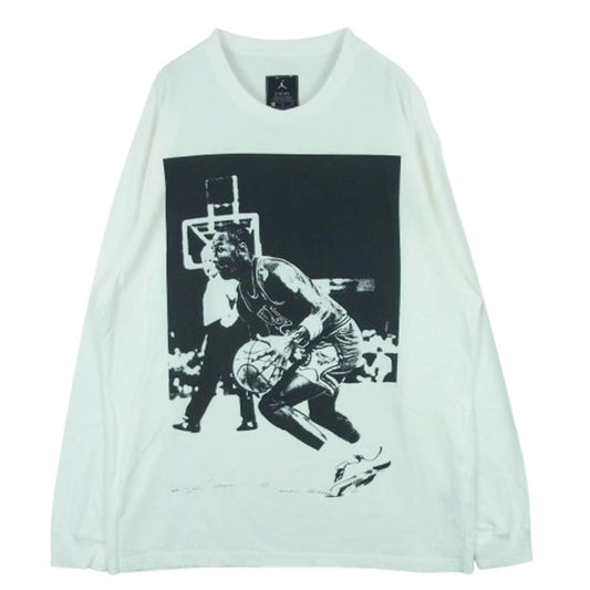 NIKE ナイキ DM2841-133 ×UNION JORDAN BRAND MJ Long Sleeve T-shirt ユニオン ジョーダン ブランド USEDダメージ加工 ロングスリーブ 長袖 Tシャツ オフホワイト系 L【中古】
