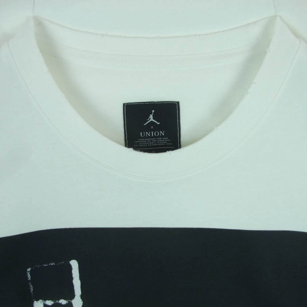NIKE ナイキ DM2841-133 ×UNION JORDAN BRAND MJ Long Sleeve T-shirt ユニオン ジョーダン ブランド USEDダメージ加工 ロングスリーブ 長袖 Tシャツ オフホワイト系 L【中古】