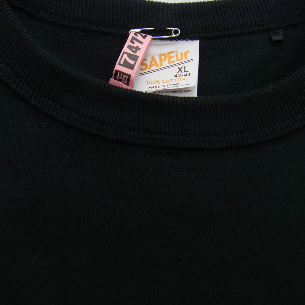 SAPEUR サプール SHARK MOUTH HEAD デニス ロッドマン シャーク マウス ヘッド 半袖 Tシャツ ブラック系 XL【中古】