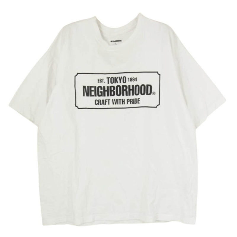 NEIGHBORHOOD ネイバーフッド 23SS 231PCNH-ST01 NH . TEE SS-1 ロゴ プリント 半袖 Tシャツ ホワイト系 L【中古】