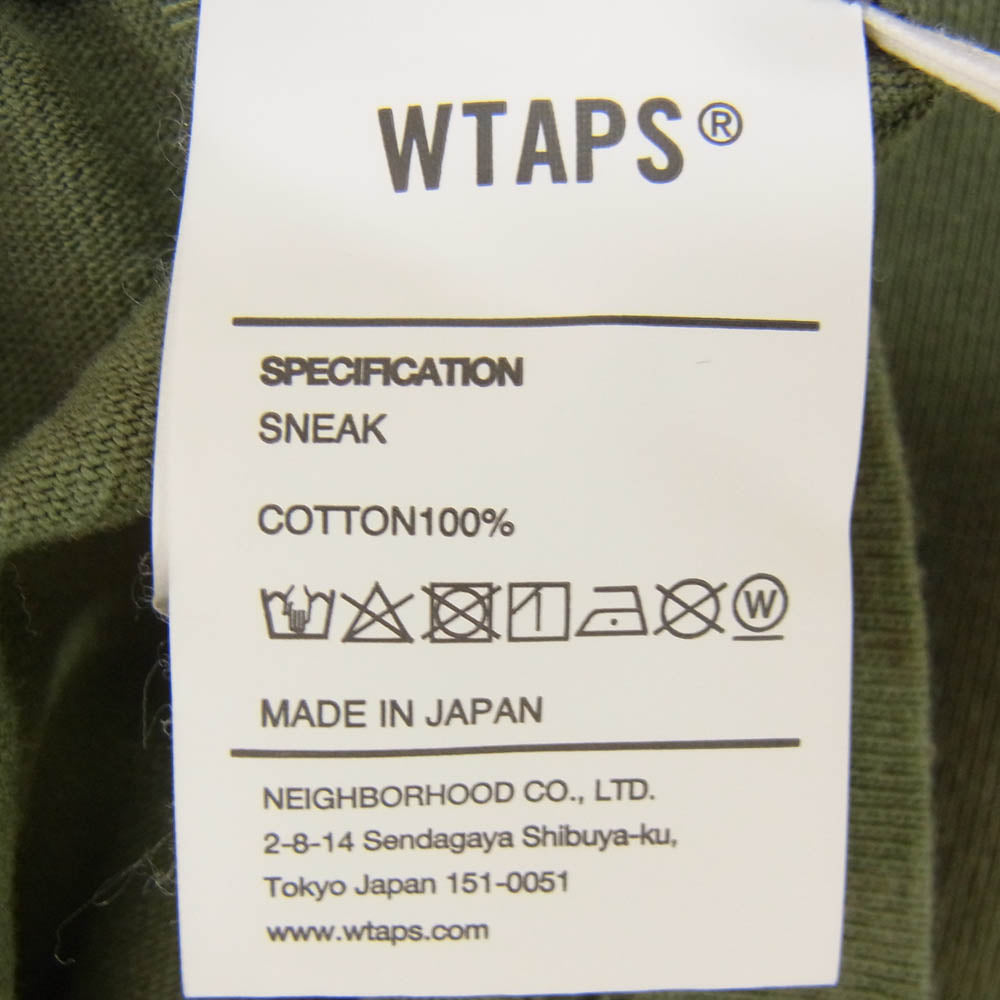 WTAPS ダブルタップス 23SS 231ATDT-STM04 SNEAK COLLECTION スネーク コレクション プリント 半袖 Tシャツ カーキ系 03【中古】