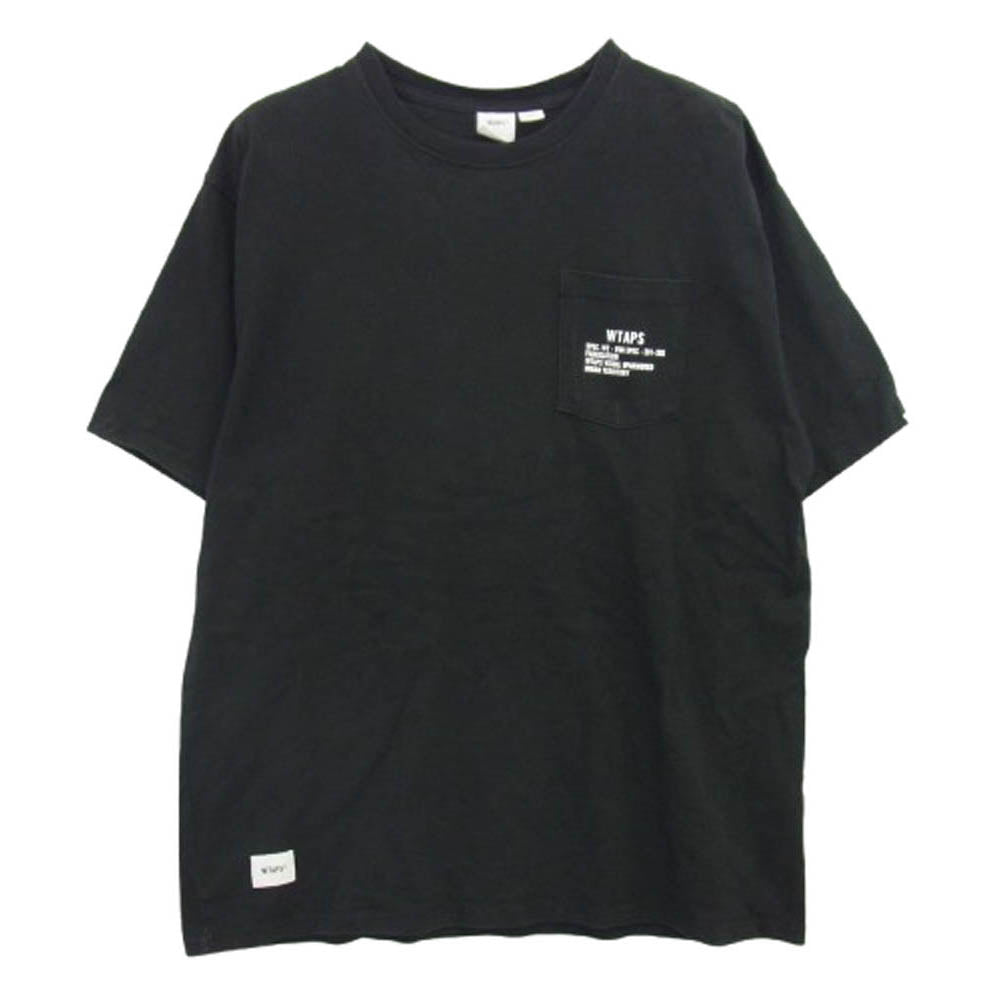 WTAPS ダブルタップス 22AW 222BWVND-CSM02S × VANS VAULT バンズ ロゴ バックプリント ポケット ショートスリーブ 半袖 Tシャツ ブラック系 X 03【中古】