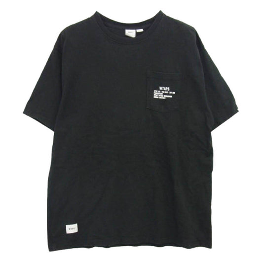 WTAPS ダブルタップス 22AW 222BWVND-CSM02S × VANS VAULT バンズ ロゴ バックプリント ポケット ショートスリーブ 半袖 Tシャツ ブラック系 X 03【中古】
