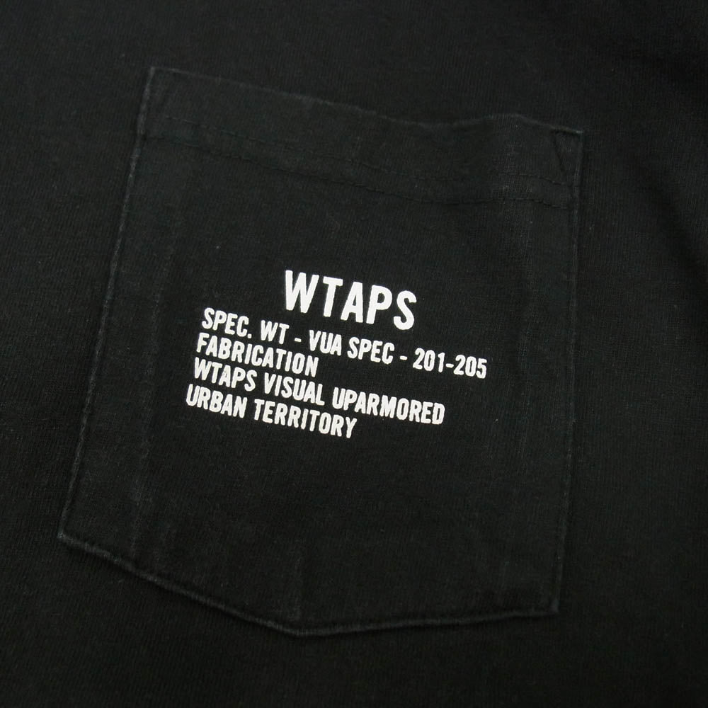 WTAPS ダブルタップス 22AW 222BWVND-CSM02S × VANS VAULT バンズ ロゴ バックプリント ポケット ショートスリーブ 半袖 Tシャツ ブラック系 X 03【中古】