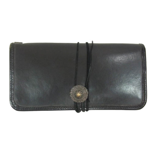 FIRST ARROW's ファーストアローズ L-013-J K18付 コンチョロング レザー ウォレット ブラック系【中古】