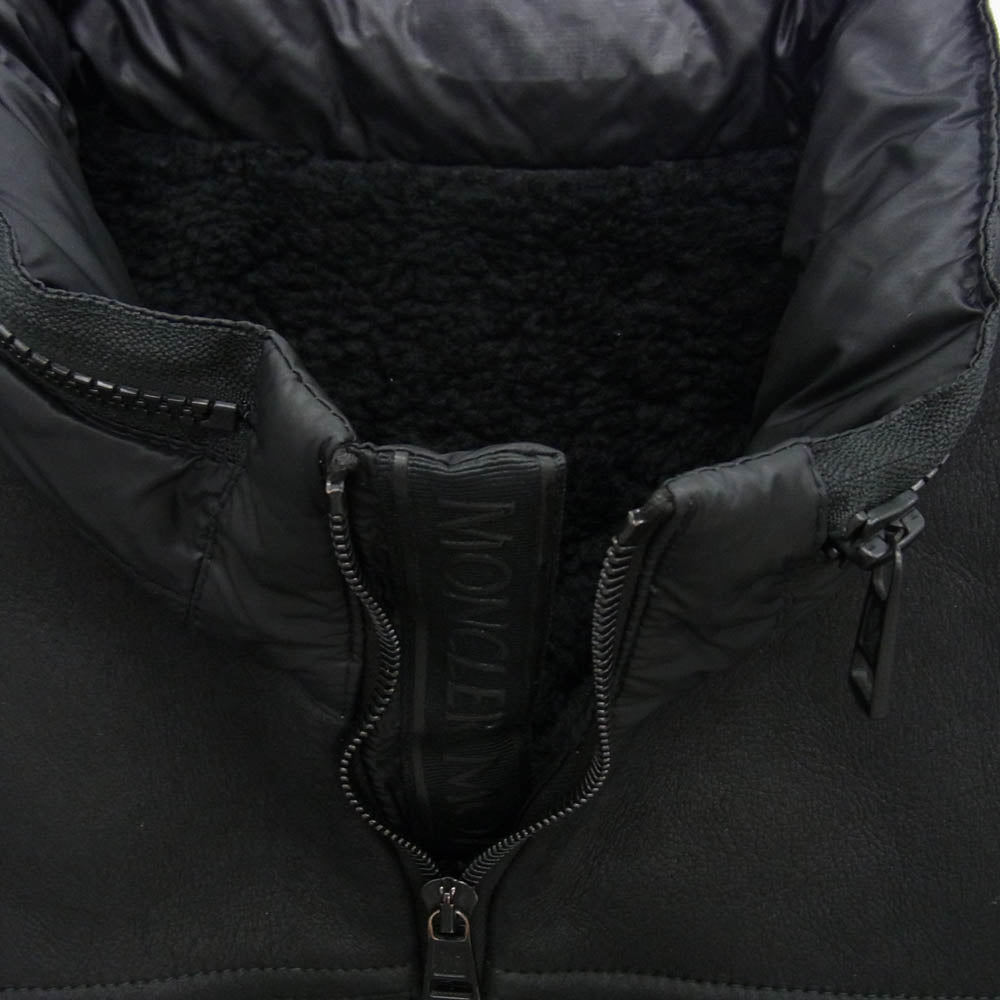 MONCLER モンクレール H10911A00108　53279 TOCQUET ムートン 切替 ダウン ジャケット ブラック系 2【中古】