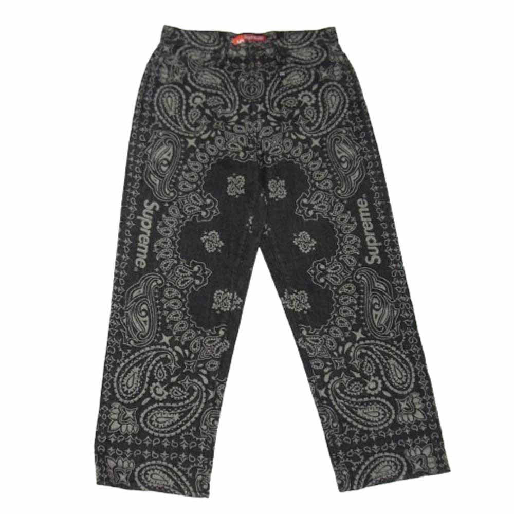 Supreme シュプリーム 25SS Bandana Jacquard Baggy Jean バンダナ ジャガード バギー デニムパンツ ブラック系 30【極上美品】【中古】