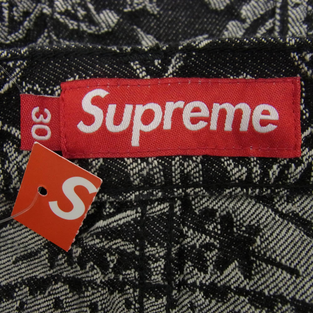 Supreme シュプリーム 25SS Bandana Jacquard Baggy Jean バンダナ ジャガード バギー デニムパンツ ブラック系 30【極上美品】【中古】