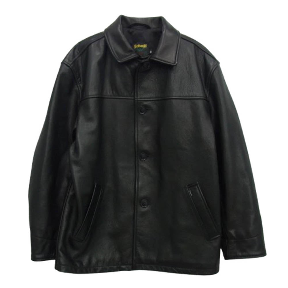 Supreme シュプリーム 23AW x Schott ショット Leather Car Coat レザー カーコート レザージャケット ブラック系 M【中古】