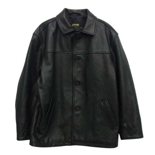 Supreme シュプリーム 23AW x Schott ショット Leather Car Coat レザー カーコート レザージャケット ブラック系 M【中古】