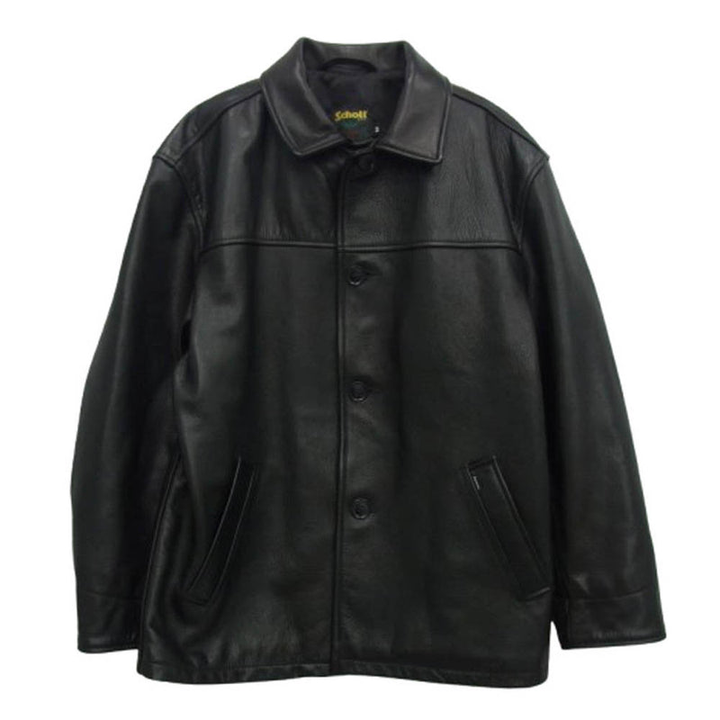 Supreme シュプリーム 23AW x Schott ショット Leather Car Coat レザー カーコート レザージャケット ブラック系 M【中古】