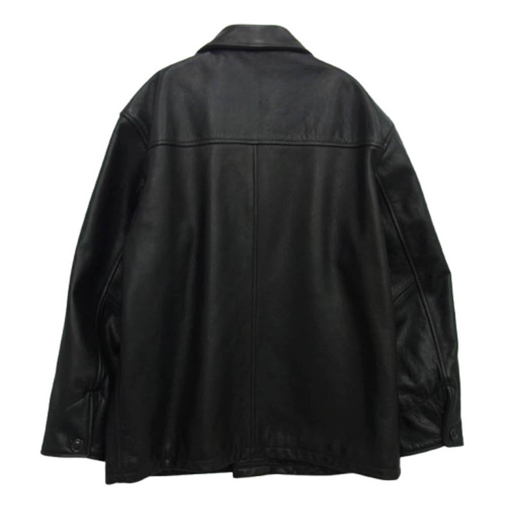Supreme シュプリーム 23AW x Schott ショット Leather Car Coat レザー カーコート レザージャケット ブラック系 M【中古】