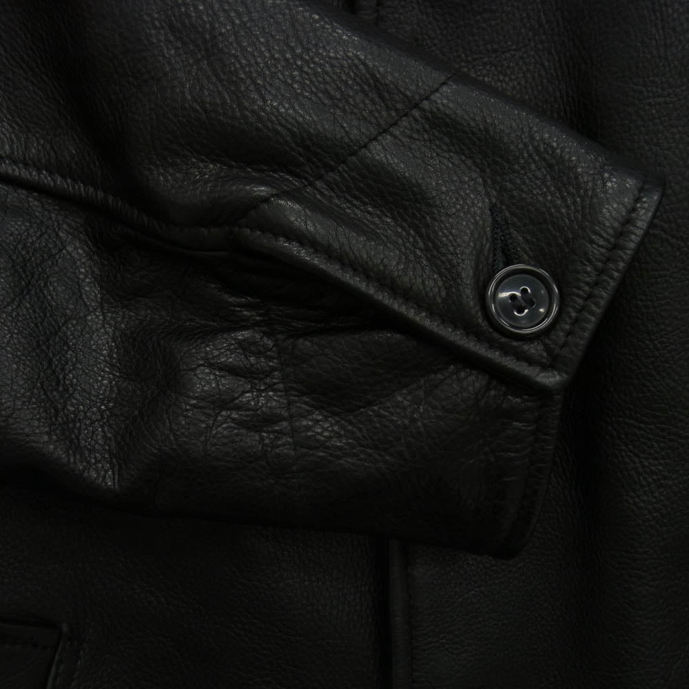 Supreme シュプリーム 23AW x Schott ショット Leather Car Coat レザー カーコート レザージャケット ブラック系 M【中古】