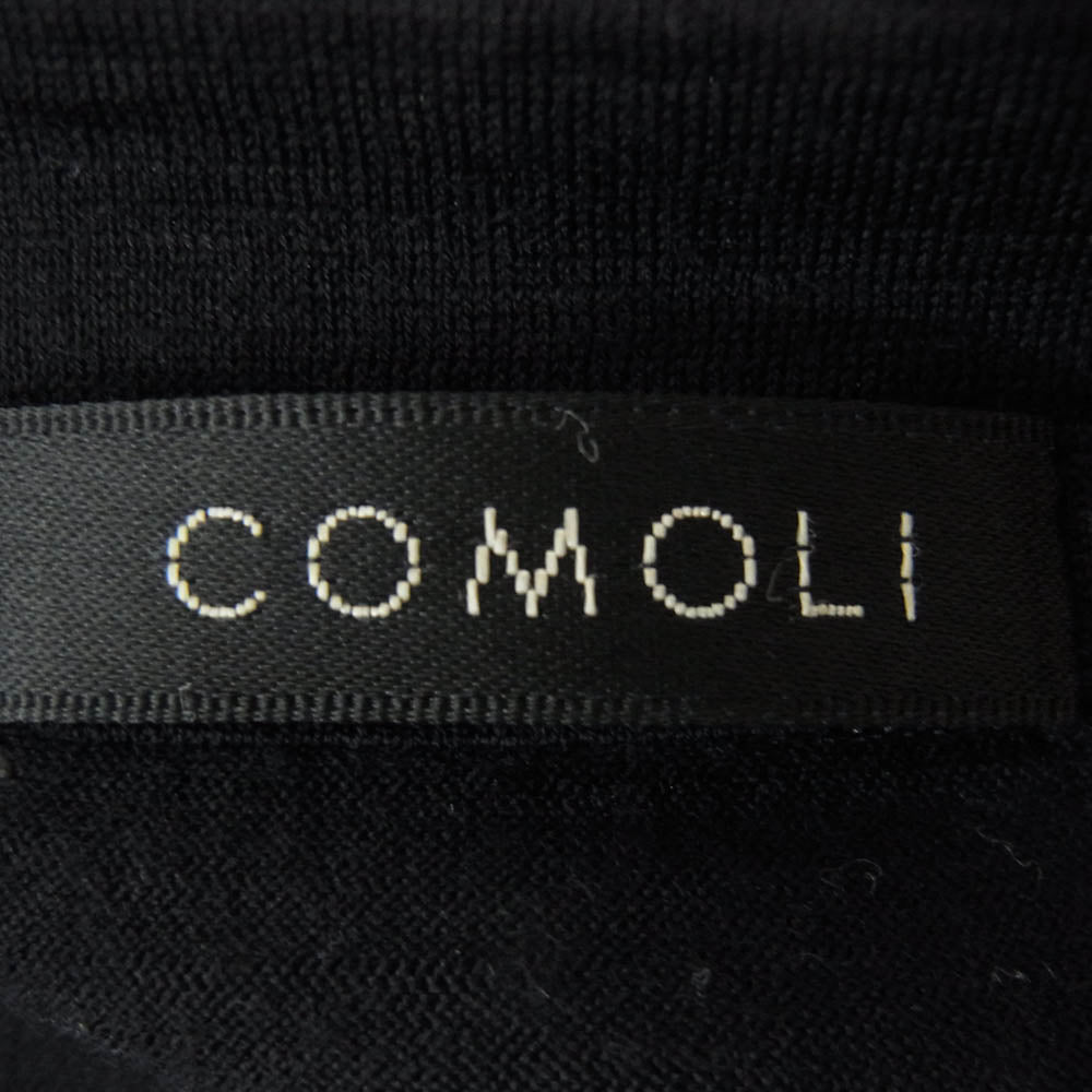 COMOLI コモリ 22AW W03-05006 サマーウール長袖クルーTシャツ ブラック系 L【中古】