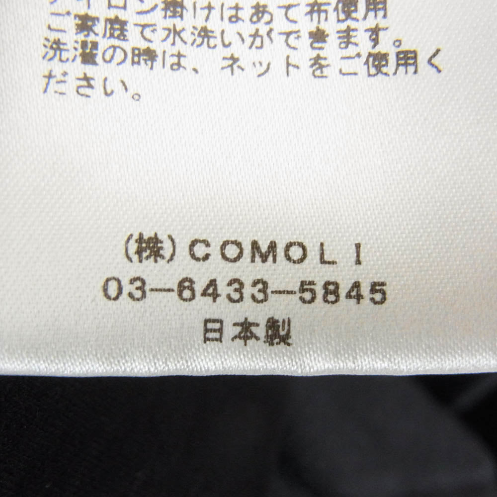 COMOLI コモリ 22AW W03-05006 サマーウール長袖クルーTシャツ ブラック系 L【中古】