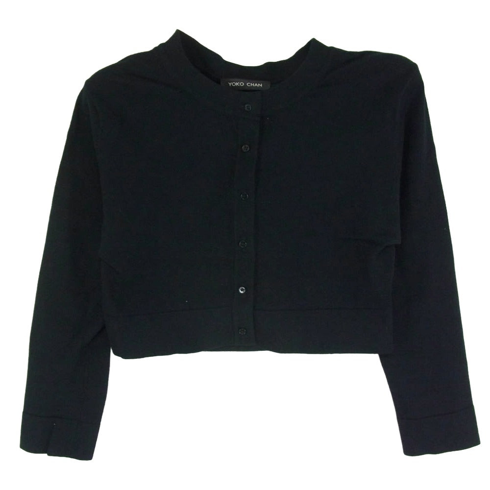 YOKO CHAN ヨーコチャン YCN-116-036 シルク 長袖 カーディガン ブラック系 36【中古】