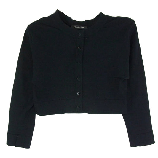 YOKO CHAN ヨーコチャン YCN-116-036 シルク 長袖 カーディガン ブラック系 36【中古】