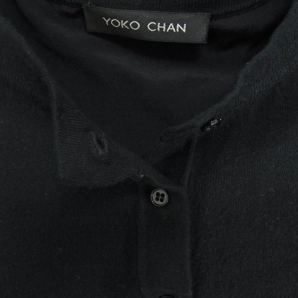 YOKO CHAN ヨーコチャン YCN-116-036 シルク 長袖 カーディガン ブラック系 36【中古】