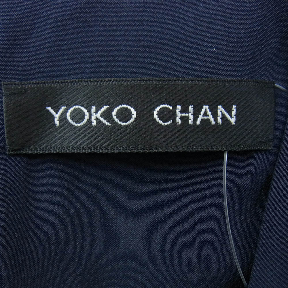 YOKO CHAN ヨーコチャン YCD-216-247 シルク ストライプ ノースリーブ ワンピース ホワイト系 ダークネイビー系 36【中古】