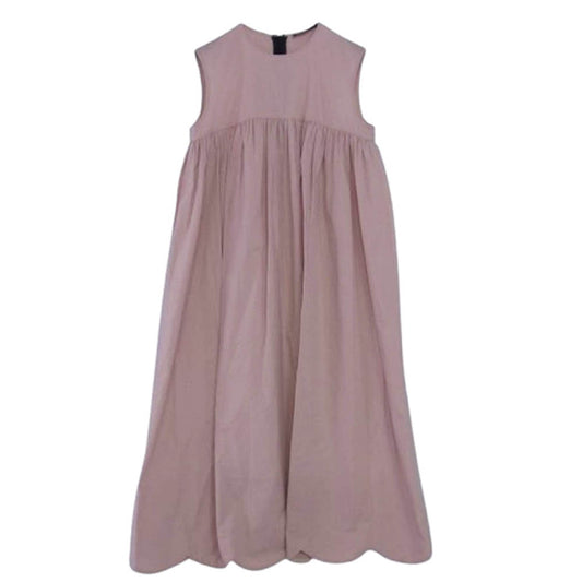 YOKO CHAN ヨーコチャン YCD-220-584 Hem Scallop Cotton Dress ヘムスカラップ ドレス ノースリーブ ワンピース ピンク系 36【中古】