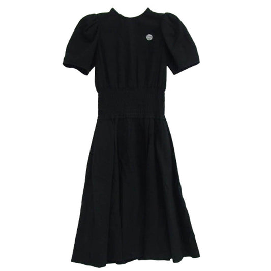 ボーダーズアットバルコニー BD2111P-3E-02 リゾートシャーリング ドレス 半袖 ワンピース ブラック ブラック系 36【中古】