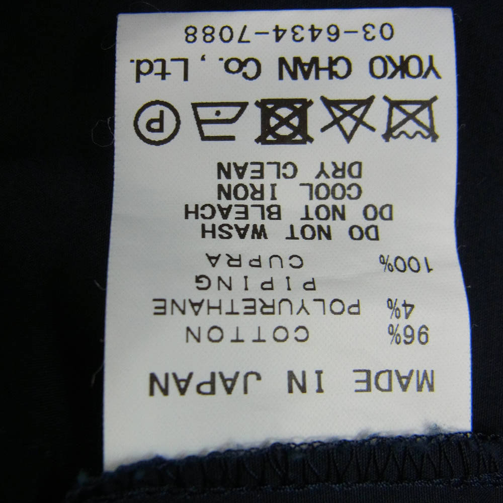 YOKO CHAN ヨーコチャン YCD-220-584 Hem Scallop Cotton Dress ヘムスカラップ ドレス ノースリーブ ワンピース ブラック ダークネイビー系 36【中古】