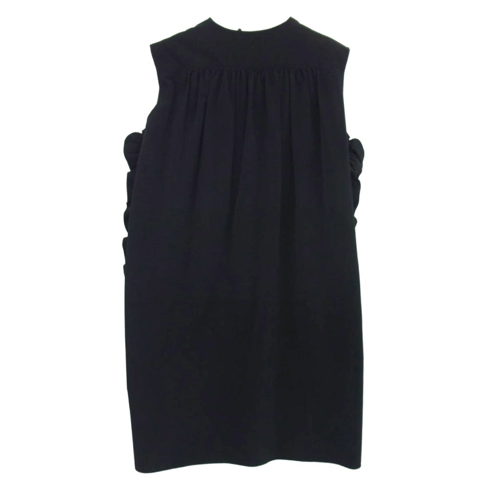 YOKO CHAN ヨーコチャン YCD-221-768 Side Ruffle Dress サイドフリル ロングシャツ ノースリーブ ワンピース ブラック系 36【中古】