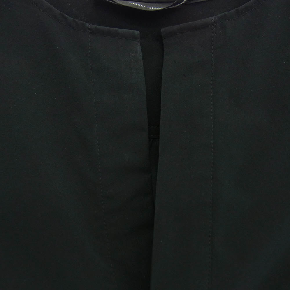 YOKO CHAN ヨーコチャン YCD-221-768 Side Ruffle Dress サイドフリル ロングシャツ ノースリーブ ワンピース ブラック系 36【中古】