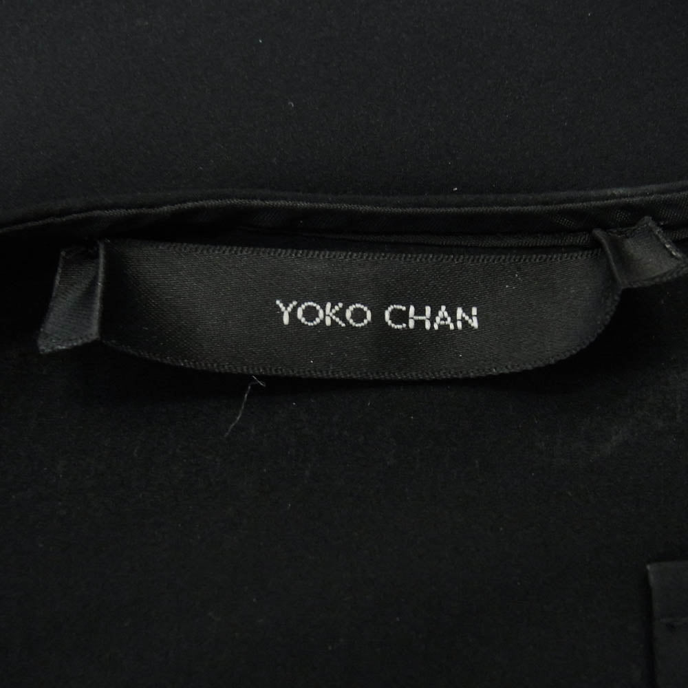 YOKO CHAN ヨーコチャン YCD-221-768 Side Ruffle Dress サイドフリル ロングシャツ ノースリーブ ワンピース ブラック系 36【中古】