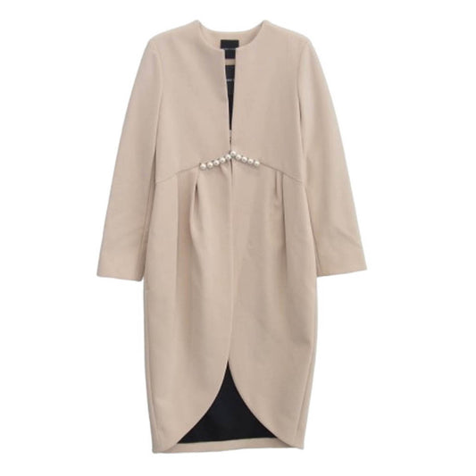 YOKO CHAN ヨーコチャン パール ペタル コート ジャケット ベージュ系 36【中古】