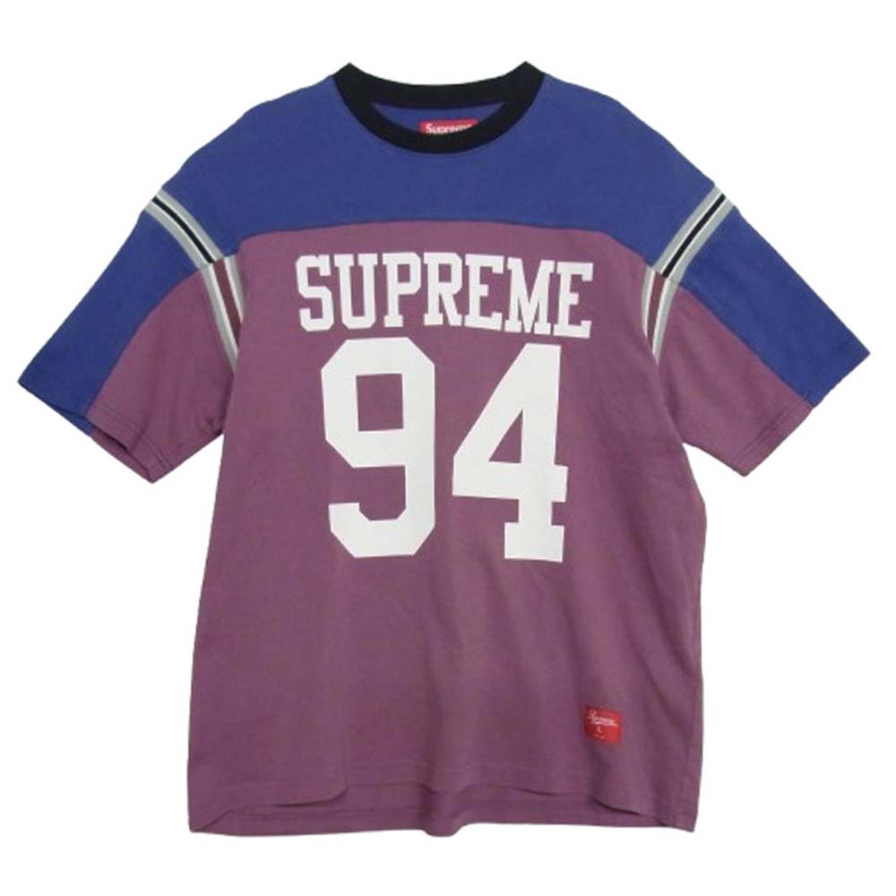 Supreme シュプリーム 25SS SPLIT SS FOOTBALL TOP スプリット フットボール Tシャツ 半袖 カットソー パープル系 L【中古】