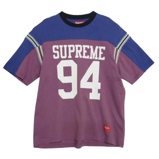 Supreme シュプリーム 25SS SPLIT SS FOOTBALL TOP スプリット フットボール Tシャツ 半袖 カットソー パープル系 L【中古】