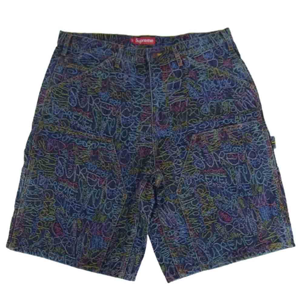 Supreme シュプリーム 25SS Handwriting Double Knee Denim Short ハンドライティング ダブルニー デニムショート ショーツ ハーフパンツ マルチカラー系 34【新古品】【未使用】【中古】