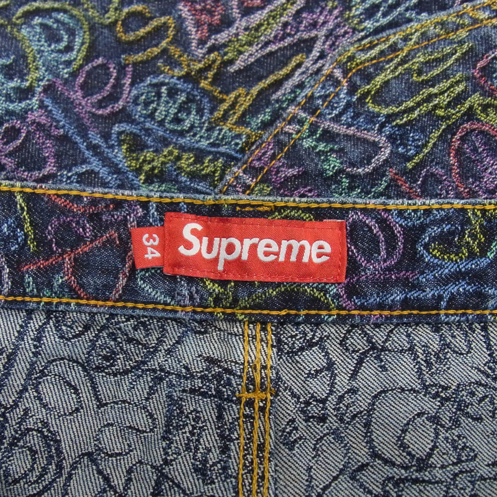 Supreme シュプリーム 25SS Handwriting Double Knee Denim Short ハンドライティング ダブルニー デニムショート ショーツ ハーフパンツ マルチカラー系 34【新古品】【未使用】【中古】