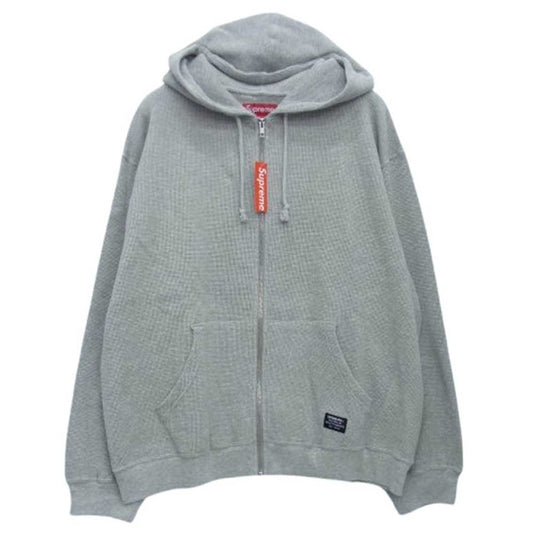 Supreme シュプリーム 25SS Hooded Zip Up Thermal フーデッド ジップ アップ サーマル パーカー グレー系 L【極上美品】【中古】