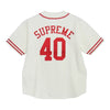 Supreme シュプリーム 25SS × 40 Acres 40エーカーズズ Twill Baseball Jersey ツイルベースボール ジャージー 半袖シャツ オフホワイト系 M【美品】【中古】