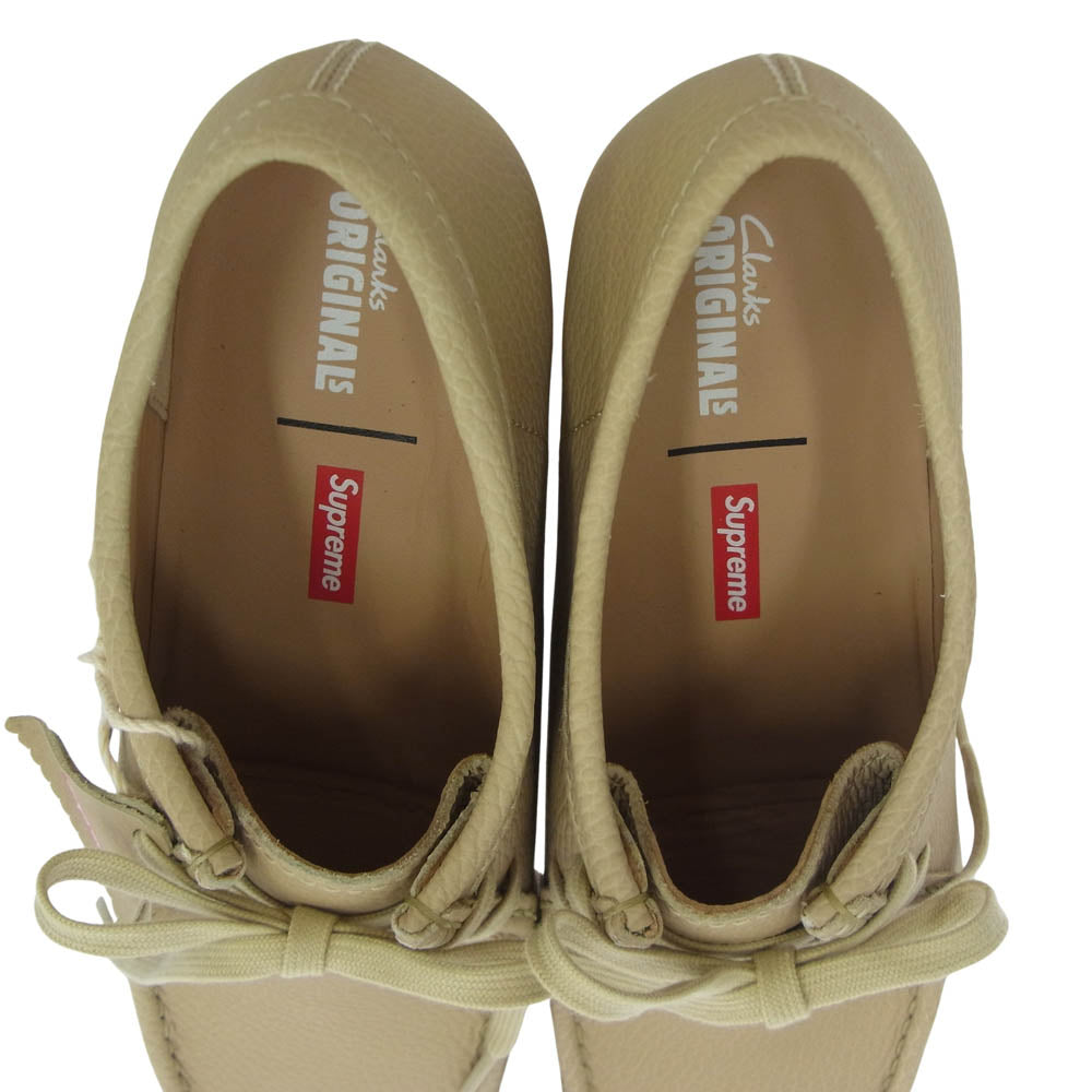 Supreme シュプリーム 25SS 11826 × Clarks クラークス Reflective Wallabee リフレクティブ ワラビー レザーシューズ クレープソール ブラウン系 9.5【新古品】【未使用】【中古】