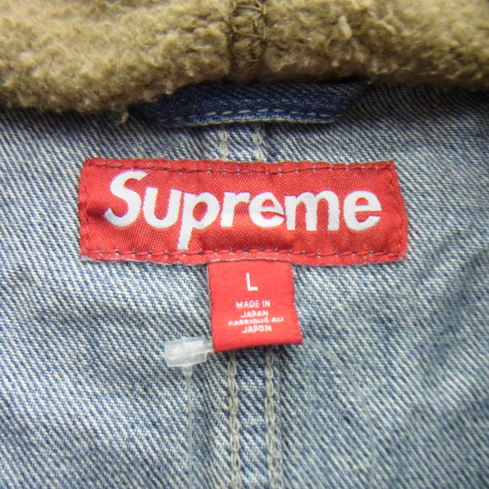 Supreme シュプリーム 25SS Worn Hooded Chore Coat カモフラージュ ウォーン フーデッド チョアコート デニムジャケット インディゴブルー系 L【新古品】【未使用】【中古】