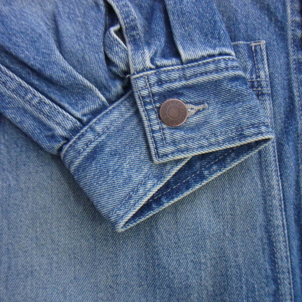 Supreme シュプリーム 25SS Worn Hooded Chore Coat カモフラージュ ウォーン フーデッド チョアコート デニムジャケット インディゴブルー系 L【新古品】【未使用】【中古】