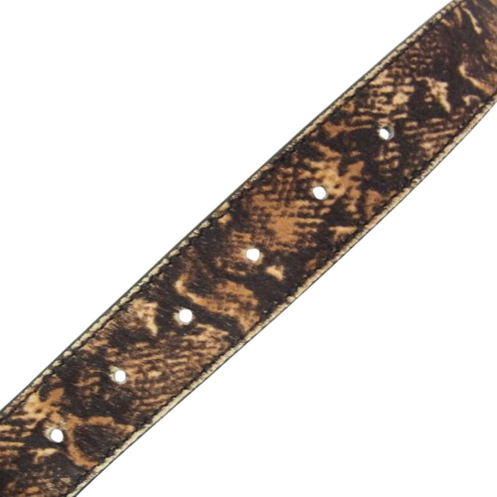 STUSSY ステューシー ハラコ クロコ型押し ベルト ブラウン系 L/XL