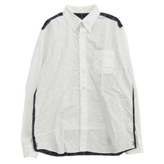 uniform experiment ユニフォームエクスペリメント 20AW UE-202032 BACK WINDOWPANE PANELED B.D SHIRT バック ウィンドウペーン パネル ボタンダウン シャツ ホワイト系【中古】