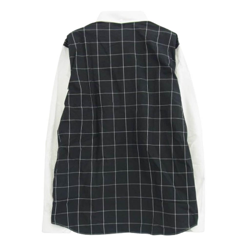 uniform experiment ユニフォームエクスペリメント 20AW UE-202032 BACK WINDOWPANE PANELED B.D SHIRT バック ウィンドウペーン パネル ボタンダウン シャツ ホワイト系【中古】