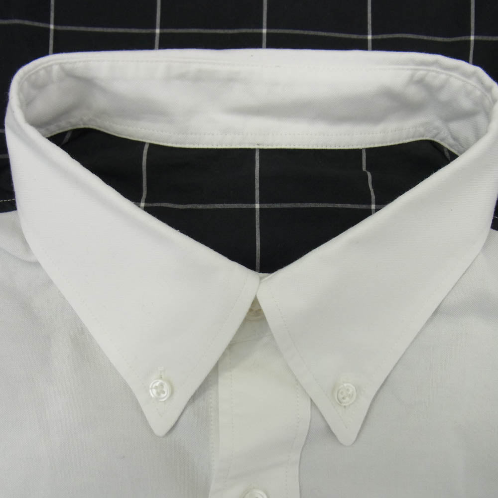 uniform experiment ユニフォームエクスペリメント 20AW UE-202032 BACK WINDOWPANE PANELED B.D SHIRT バック ウィンドウペーン パネル ボタンダウン シャツ ホワイト系【中古】