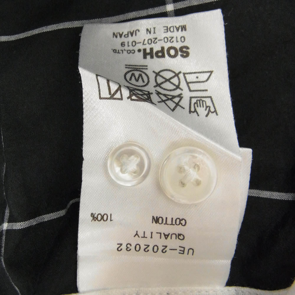 uniform experiment ユニフォームエクスペリメント 20AW UE-202032 BACK WINDOWPANE PANELED B.D SHIRT バック ウィンドウペーン パネル ボタンダウン シャツ ホワイト系【中古】