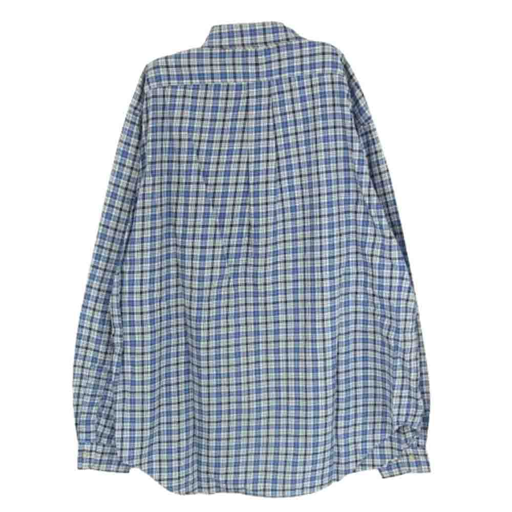 RALPH LAUREN ラルフローレン ボタンダウン チェック 長袖 シャツ ブルー系 XL【中古】