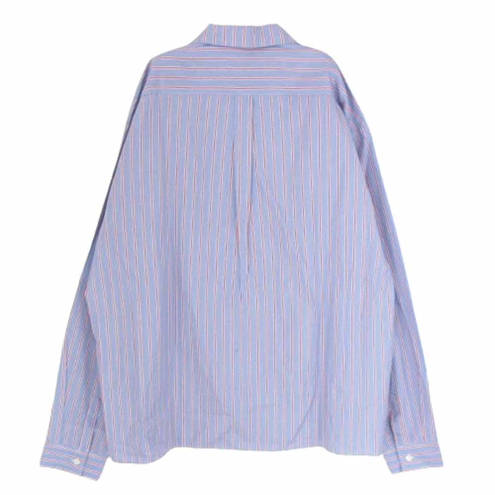 DISCOVERED ディスカバード 23SS DC-SS23-SH-06 THOMAS MASON FLOWER EMBROIDERY SHIRTS 花柄 刺繍 ストライプ シャツ ブルー系 3【中古】