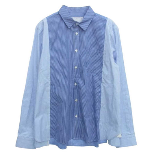 Sacai サカイ 25SS 25-03621M Cotton Poplin Shirt コットン ポプリン シャツ 切替 長袖シャツ ブルー系 3【極上美品】【中古】